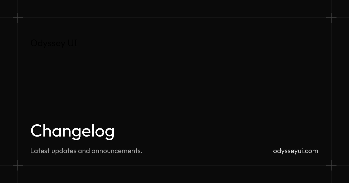 Changelog - Odyssey UI