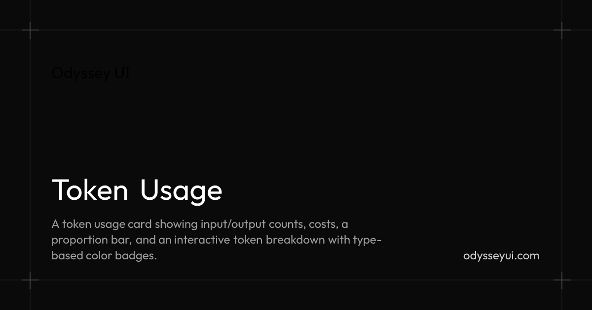 Token Usage - Odyssey UI