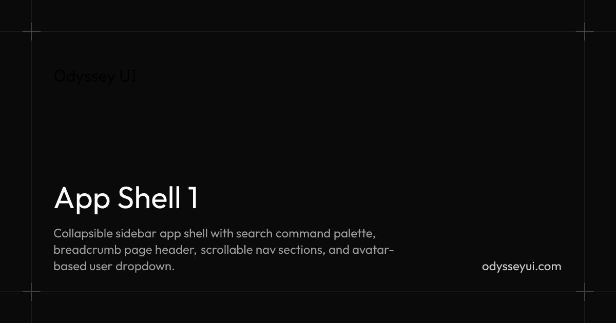 App Shell 1 - Odyssey UI