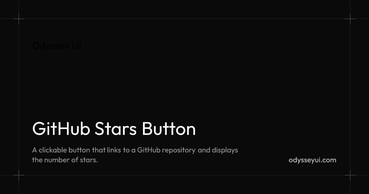 GitHub Stars Button - Odyssey UI