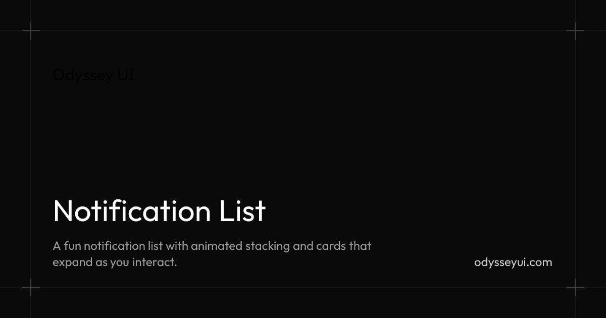 Notification List - Odyssey UI