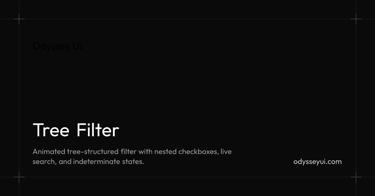 Tree Filter Example Tree Filter - Odyssey UI