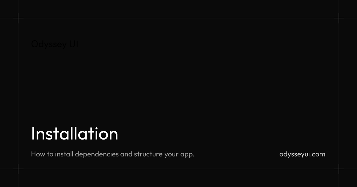 Installation - Odyssey UI